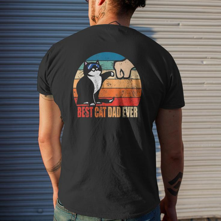 Best Cat Dad Ever Paw Fist Bump Father's Day Tee Mens Back Print T-shirt Gifts for Him
