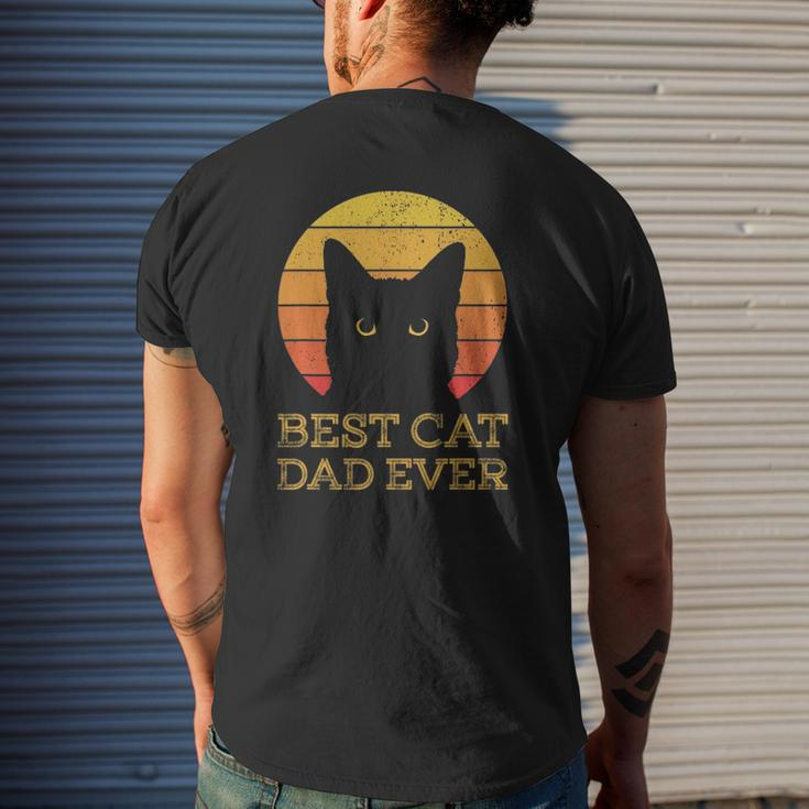Best Cat Dad Ever Vintage Cat Daddy Father's Day Mens Back Print T-shirt Gifts for Him