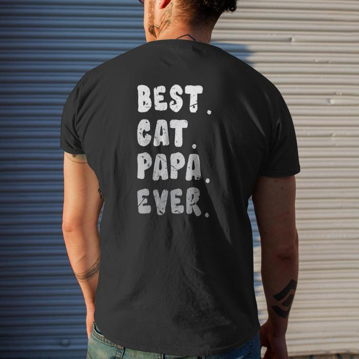 Best Cat Papa Ever Cat Owner Dad Fathers Mens Back Print T-shirt Gifts for Him