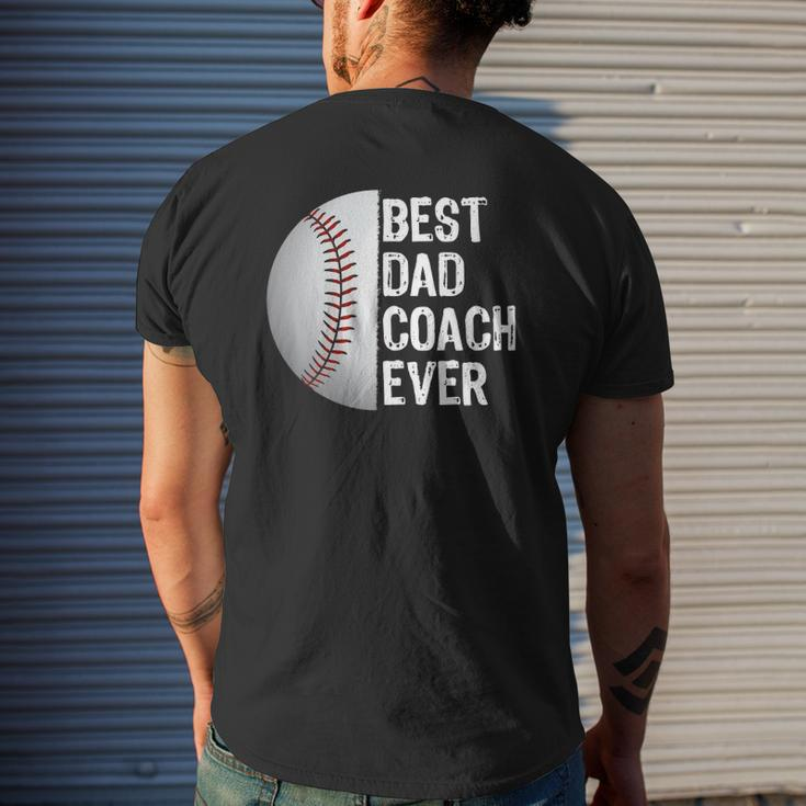 Best Dad Coach Ever Baseball Tee For Sport Lovers Mens Back Print T-shirt Gifts for Him