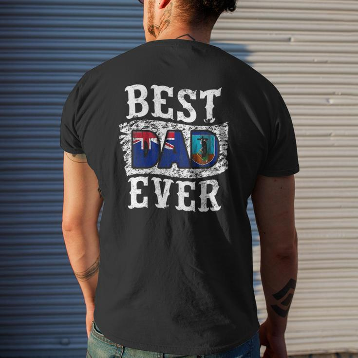 Best Dad Ever Father's Day Montserrat Flag Mens Back Print T-shirt Gifts for Him