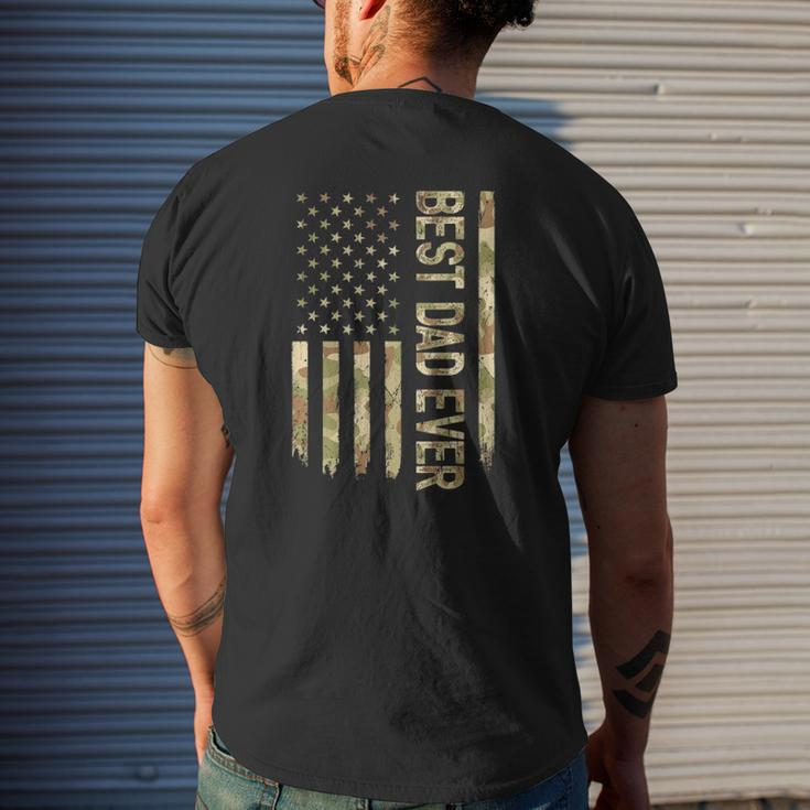 Best Dad Ever Us American Flag Camo Father's Day Mens Back Print T-shirt Gifts for Him