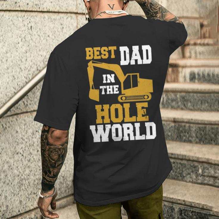 Best Dad In The Hole World Construction Dad Men's T-shirt Back Print Gifts for Him