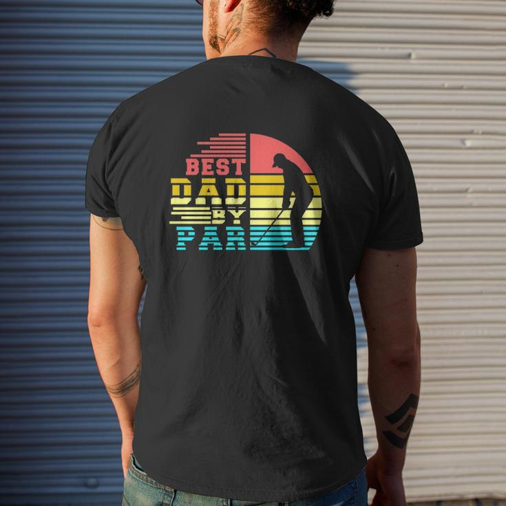Best Dad By Par Retro Sunset Mens Back Print T-shirt Gifts for Him