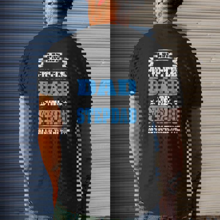 Best Dad And Stepdad Cute Fathers Day From Wife Copy Mens Back Print T-shirt Gifts for Him