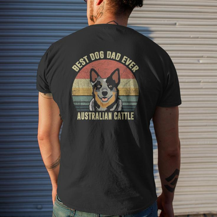 Best Dog Dad Ever Vintage Australian Cattle Dog Puppy Lover Mens Back Print T-shirt Gifts for Him