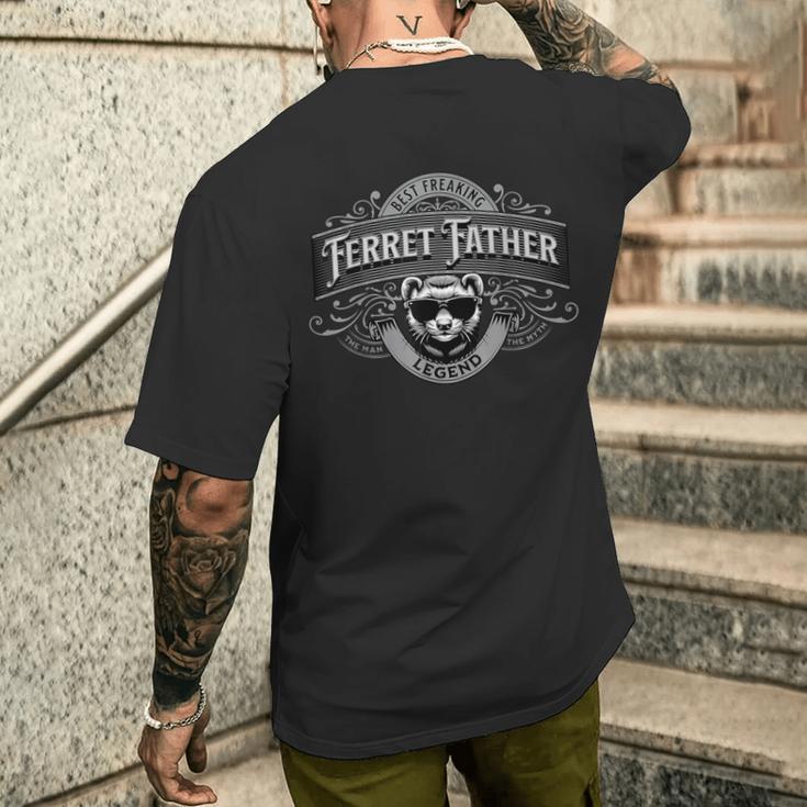 Best Freaking Frettchenater Männerintage Frettchen Papa T-Shirt mit Rückendruck Geschenke für Ihn