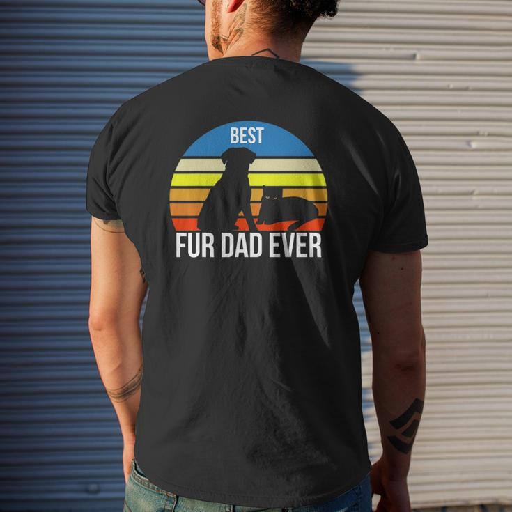 Best Fur Dad Ever Vintage Retro Dog And Cat Owner Mens Back Print T-shirt Gifts for Him