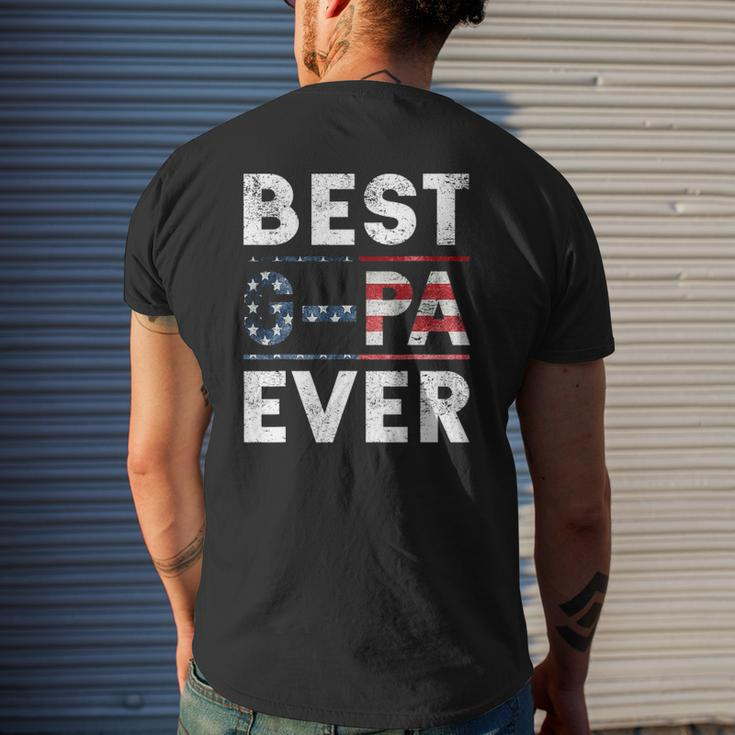 Best G-Pa Ever Vintage American Flag Parents Day Mens Back Print T-shirt Gifts for Him