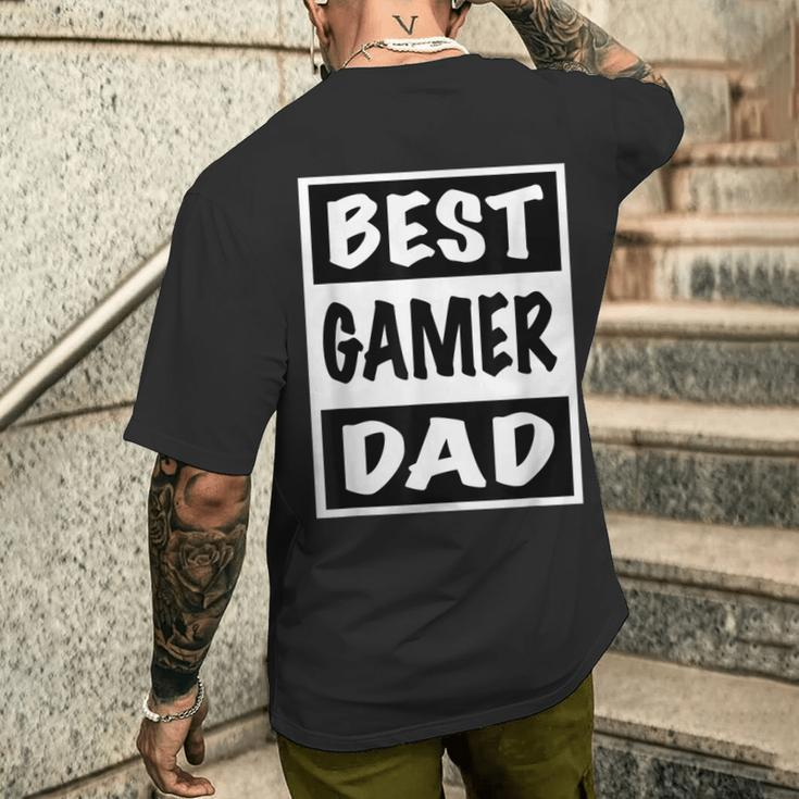 Best Gamer Dad Men'sMens Back Print T-shirt Gifts for Him
