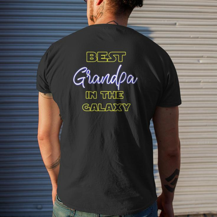 Best Grandpa In The Galaxy Grandfather American Granddad Mens Back Print T-shirt Gifts for Him