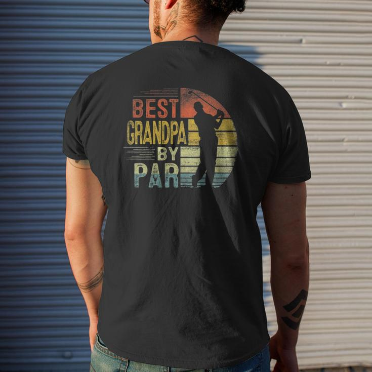 Best Grandpa By Par Daddy Father's Day Golf Lover Golfer Mens Back Print T-shirt Gifts for Him