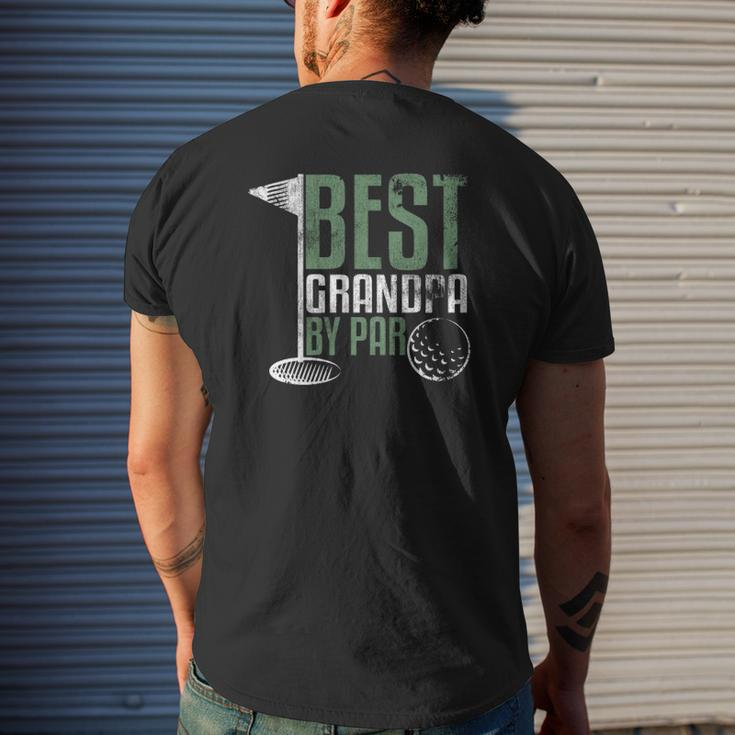 Best Grandpa By Par Father's Day Golf Grandad Golfing Mens Back Print T-shirt Gifts for Him