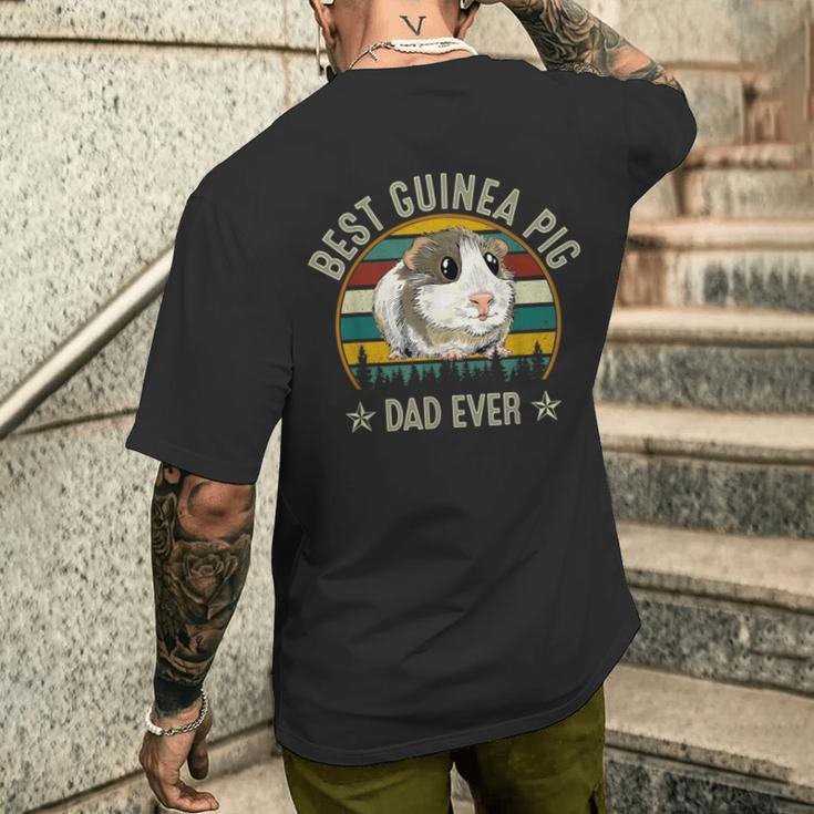 Best Guinea Pig Dad Ever Lustiges Meerschweinchen Papaater T-Shirt mit Rückendruck Geschenke für Ihn