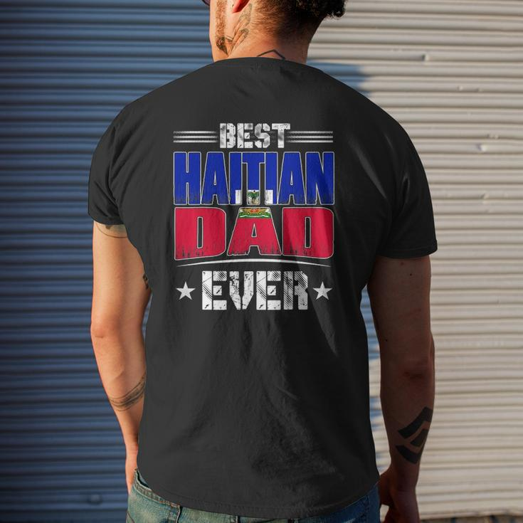 Best Haitian Dad Ever Father's Day Mens Back Print T-shirt Gifts for Him