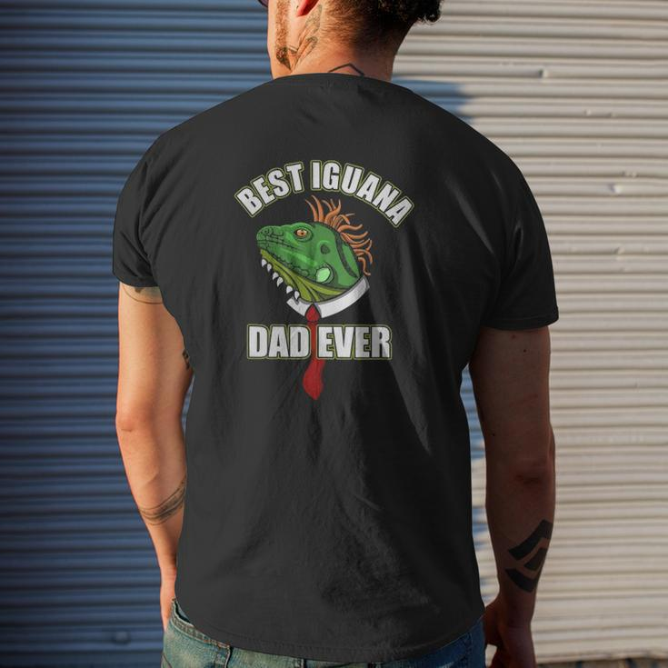 Best Iguana Dad Saying Reptile Lizard Mens Back Print T-shirt Gifts for Him