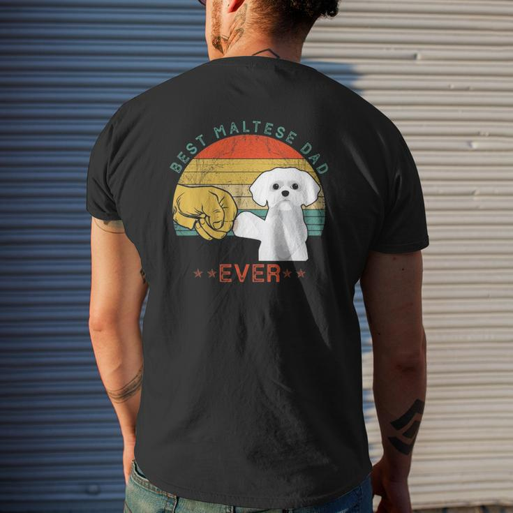 Best Maltese Dad Ever Vintage Dog Dad Father's Day Mens Back Print T-shirt Gifts for Him