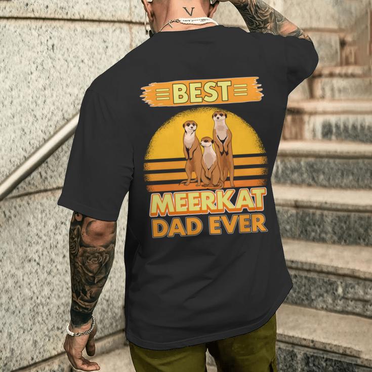 Best Meerkat Dad Ever Papaatertag Erdmännchen T-Shirt mit Rückendruck Geschenke für Ihn