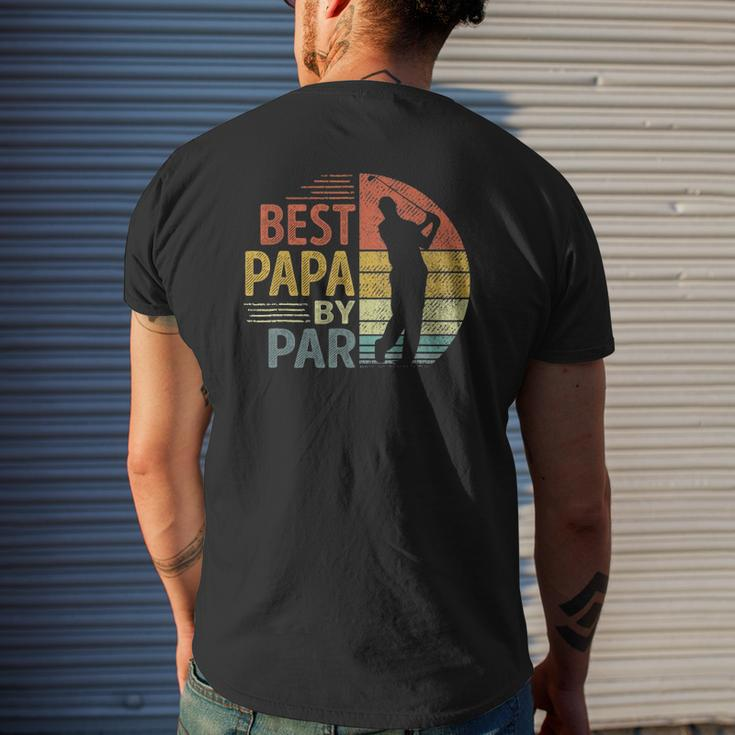 Best Papa By Par Father's Day Golf Grandpa Mens Back Print T-shirt Gifts for Him