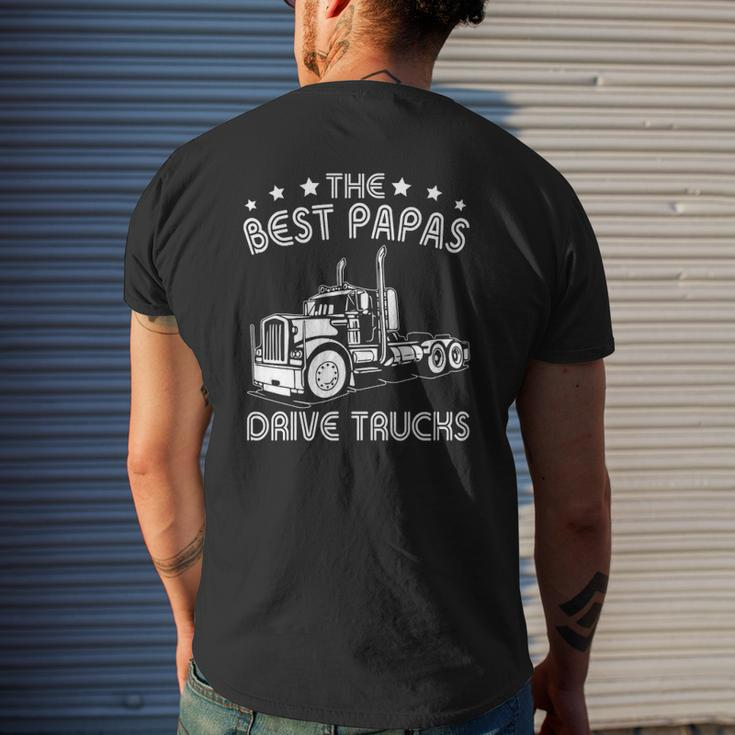 The Best Papas Drive Trucks Happy Trucker Father's Day Mens Back Print T-shirt Gifts for Him