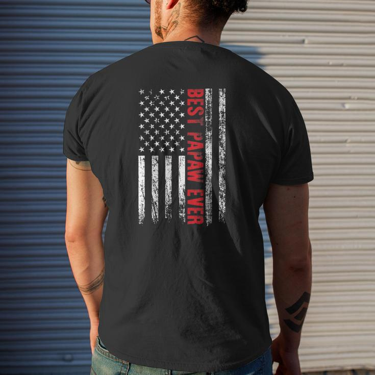Best Papaw Ever American Flag Patriotic Dad Daddy Mens Back Print T-shirt Gifts for Him