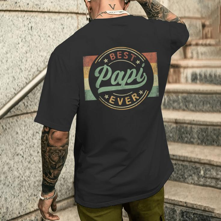 Best Papi Ever Emblem Father's Day Papi Grandpa Men's T-shirt Back Print Gifts for Him