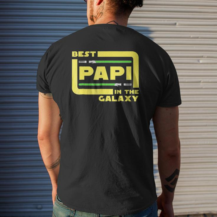 Best Papi In The Galaxy Father's Day Dads Mens Back Print T-shirt Gifts for Him