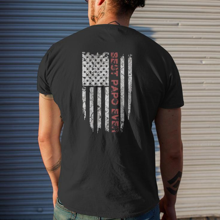 Best Papo Ever American Flag For Grandpa Mens Back Print T-shirt Gifts for Him