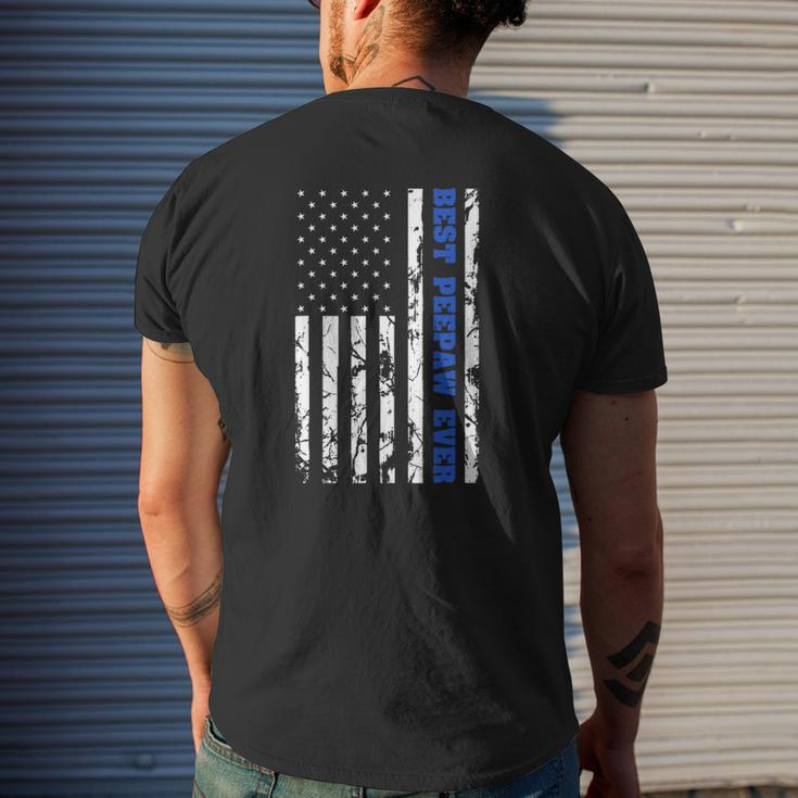 Best Peepaw Ever Us Vintage Flag Patriotic Grandfather Men Mens Back Print T-shirt Gifts for Him