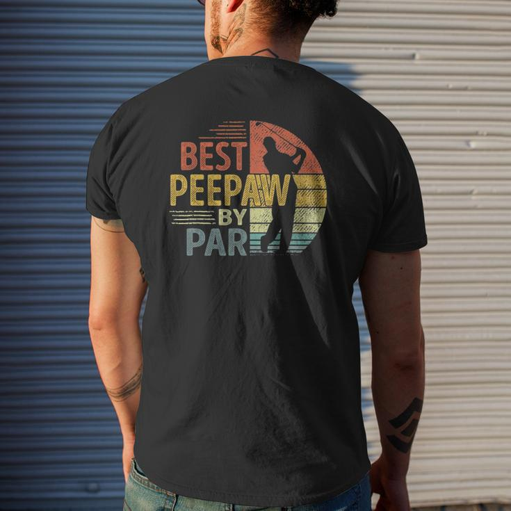 Best Peepaw By Par Father's Day Golf Grandpa Mens Back Print T-shirt Gifts for Him