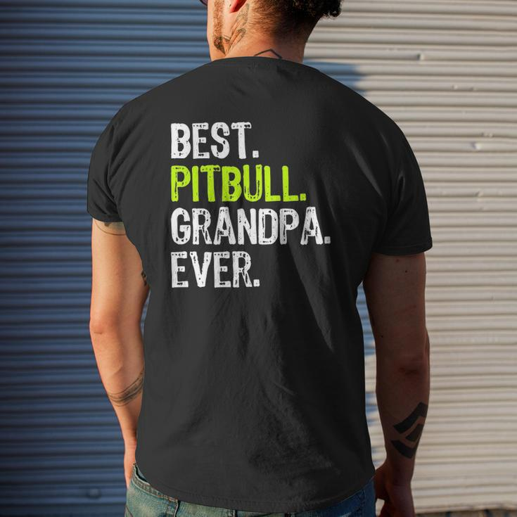 Best Pitbull Grandpa Ever Dog Lover Mens Back Print T-shirt Gifts for Him