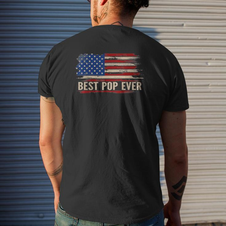 Best Pop Pop Ever Vintage American Flag July 4Th Fathers Day Mens Back Print T-shirt Gifts for Him