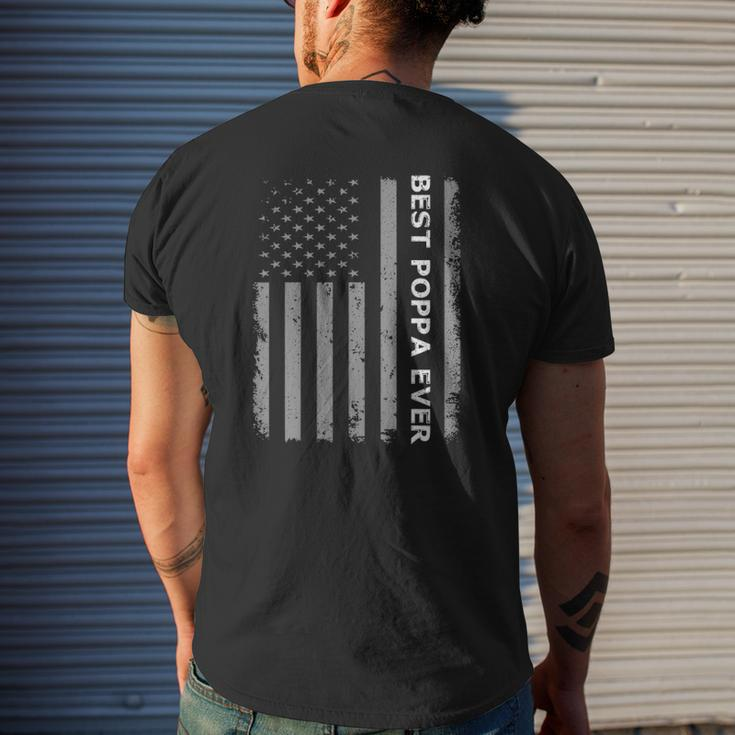 Best Poppa Ever American Flag For Father's Day Mens Back Print T-shirt Gifts for Him
