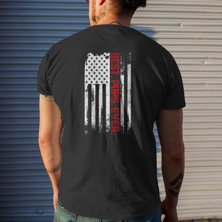 Best Pops Ever American Usa Flag Father’S Day For Pops Mens Back Print T-shirt Gifts for Him