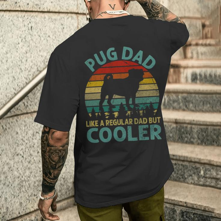 Best Pug Cooler Dad Ever Dog Animal Lovers Walker Cute Men's T-shirt Back Print Gifts for Him