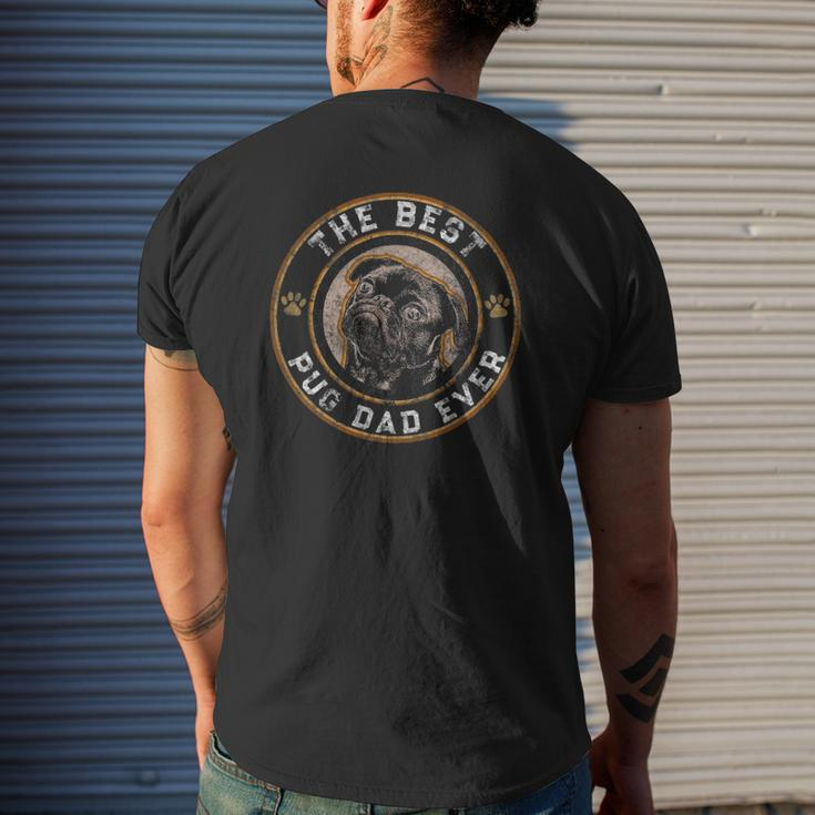Best Pug Dad Ever Black Pugs Owner Vintage Dog Lover Mens Back Print T-shirt Gifts for Him