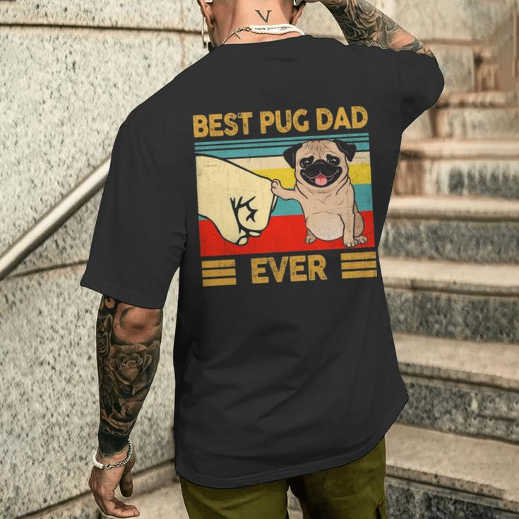 Best Pug Dad Ever Retro Vintage Fun Daddy Father's Day Men's T-shirt Back Print Gifts for Him
