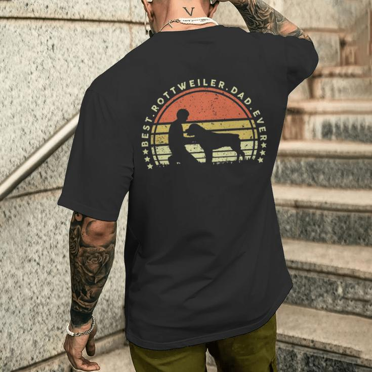 Best Rottweiler Dad Ever Vintage Love Father Men's T-shirt Back Print Gifts for Him