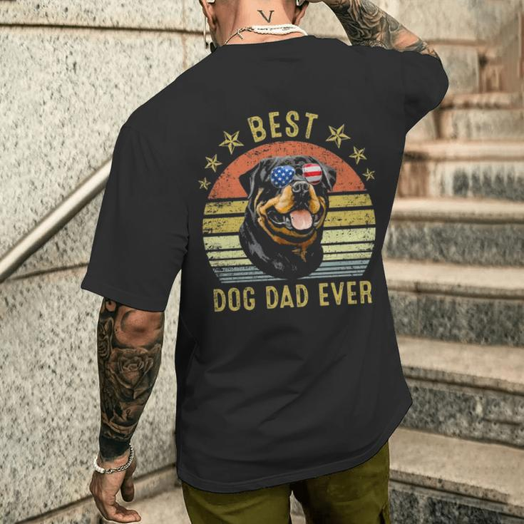Best Rottweiler Dad Ever Vintage Dog Lover Men's T-shirt Back Print Gifts for Him