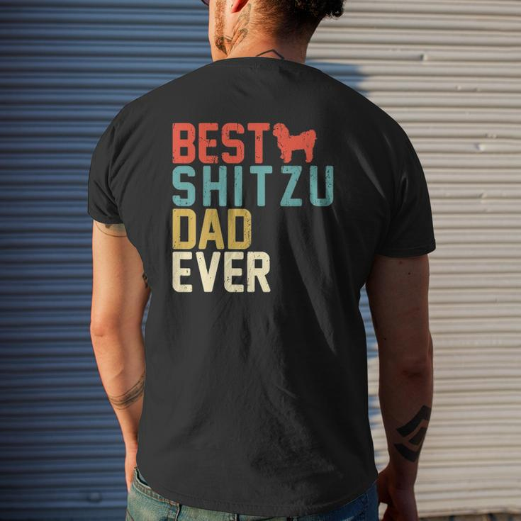 Best Shitzu Dad Ever Retro Vintage Mens Back Print T-shirt Gifts for Him