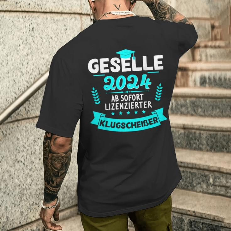 Bestandene Gesellenprüfung Gesellenbrief Azubi Geselle 2024 T-Shirt mit Rückendruck Geschenke für Ihn