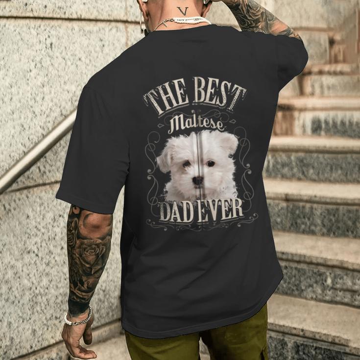 Beste Maltese Papa Aller Malteser Hund Geschenkintage Kapuzenjacke T-Shirt mit Rückendruck Geschenke für Ihn