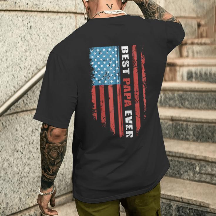 Beste Papa Jemals Süßeste Amerikanische Flagge Kapuzenjacke T-Shirt mit Rückendruck Geschenke für Ihn