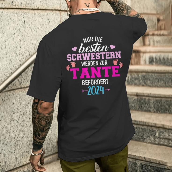 Beste Schwestern Werden Zur Tante Befördert 2024 T-Shirt mit Rückendruck Geschenke für Ihn