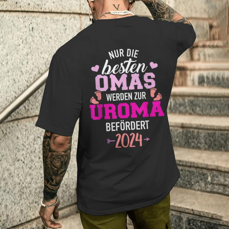 Besten Omas Werden Zur Uroma Befördert 2024 T-Shirt mit Rückendruck Geschenke für Ihn
