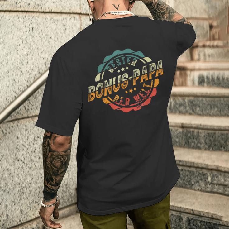 Bester Bonus Papa Der Welt Stepfater Bonuspapa T-Shirt mit Rückendruck Geschenke für Ihn