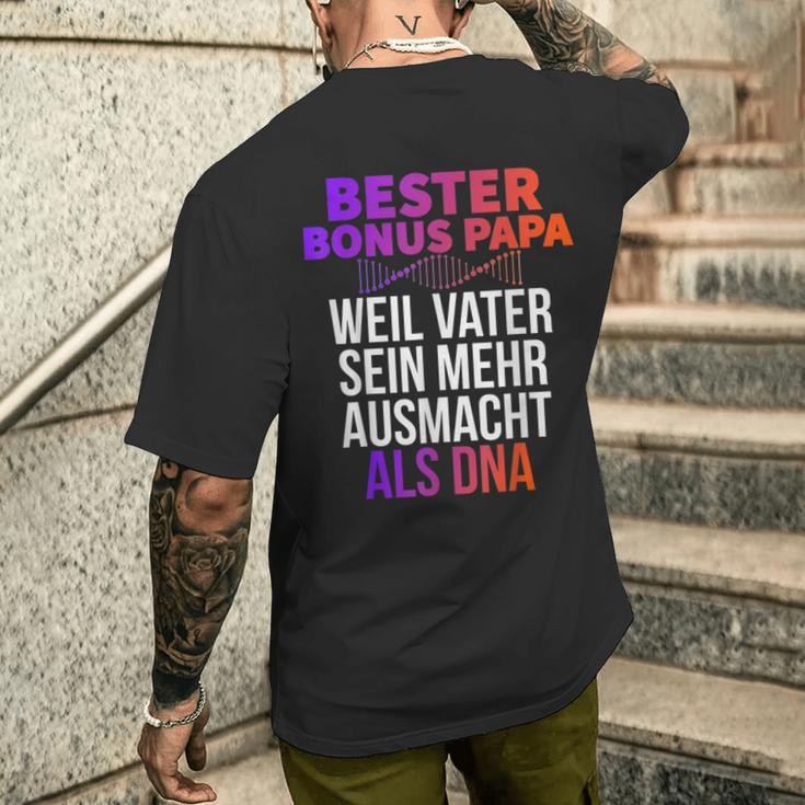 Bester Bonus Papa Weilater Sein Mehr Ausmacht Dna T-Shirt mit Rückendruck Geschenke für Ihn