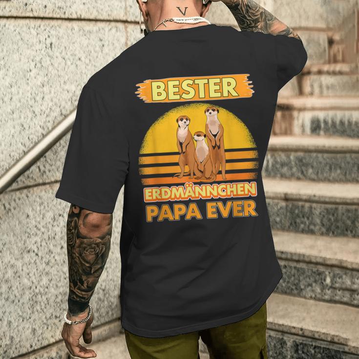 Bester Erdmännchen Papa Everatertag Erdmännchen T-Shirt mit Rückendruck Geschenke für Ihn