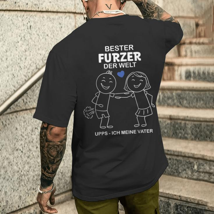 Bester Furzer Der Welt Upps Ich Meineater Papaatertag T-Shirt mit Rückendruck Geschenke für Ihn