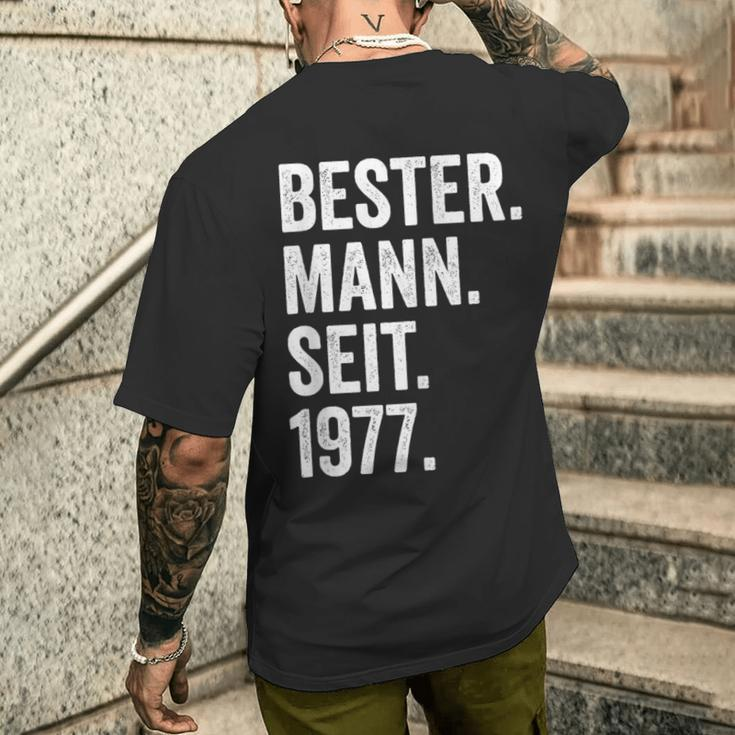 With Bester Mann Seit 1977 47 Hochzeitstag 47 Jahre T-Shirt mit Rückendruck Geschenke für Ihn